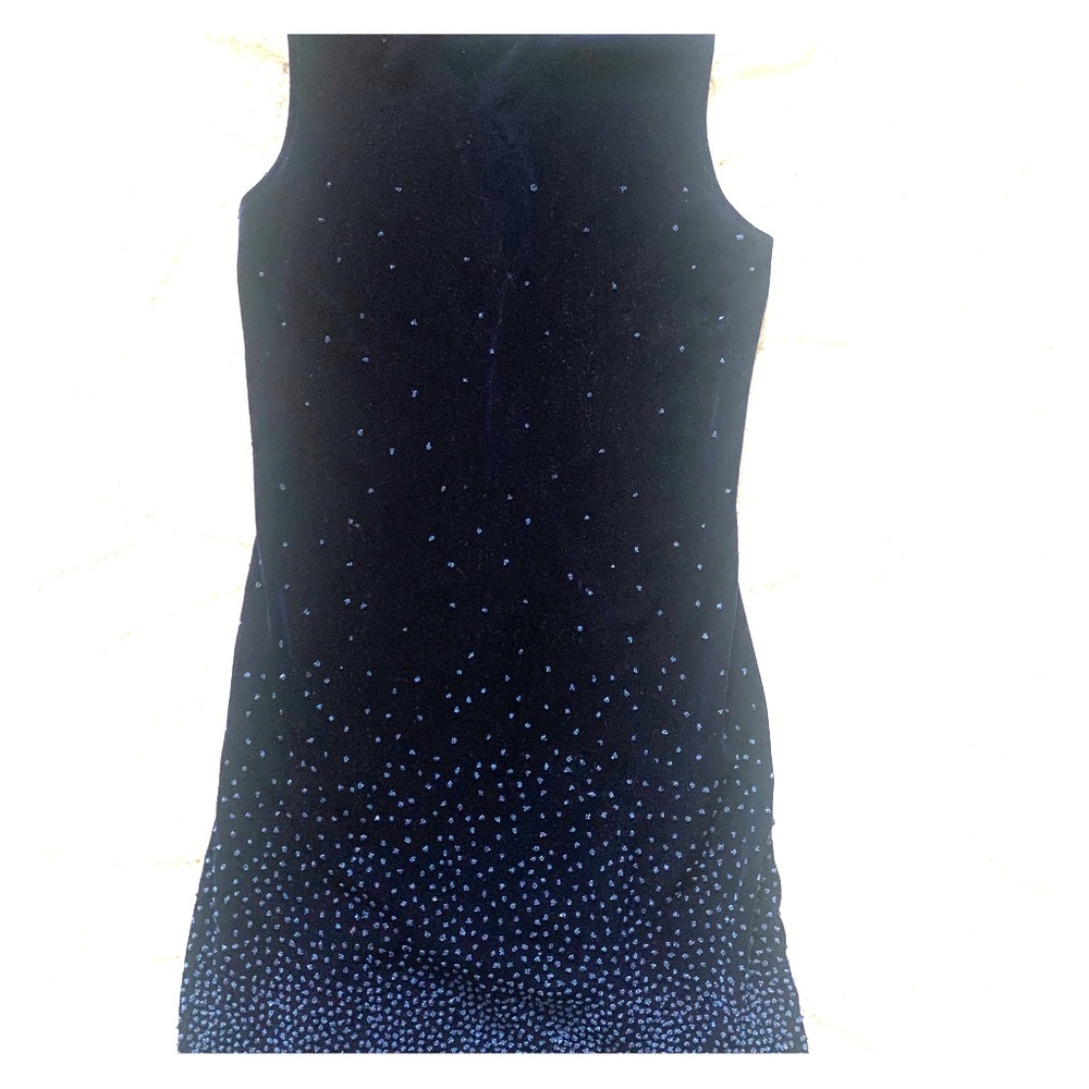 Velour blue beaded vintage City Triangles dress!